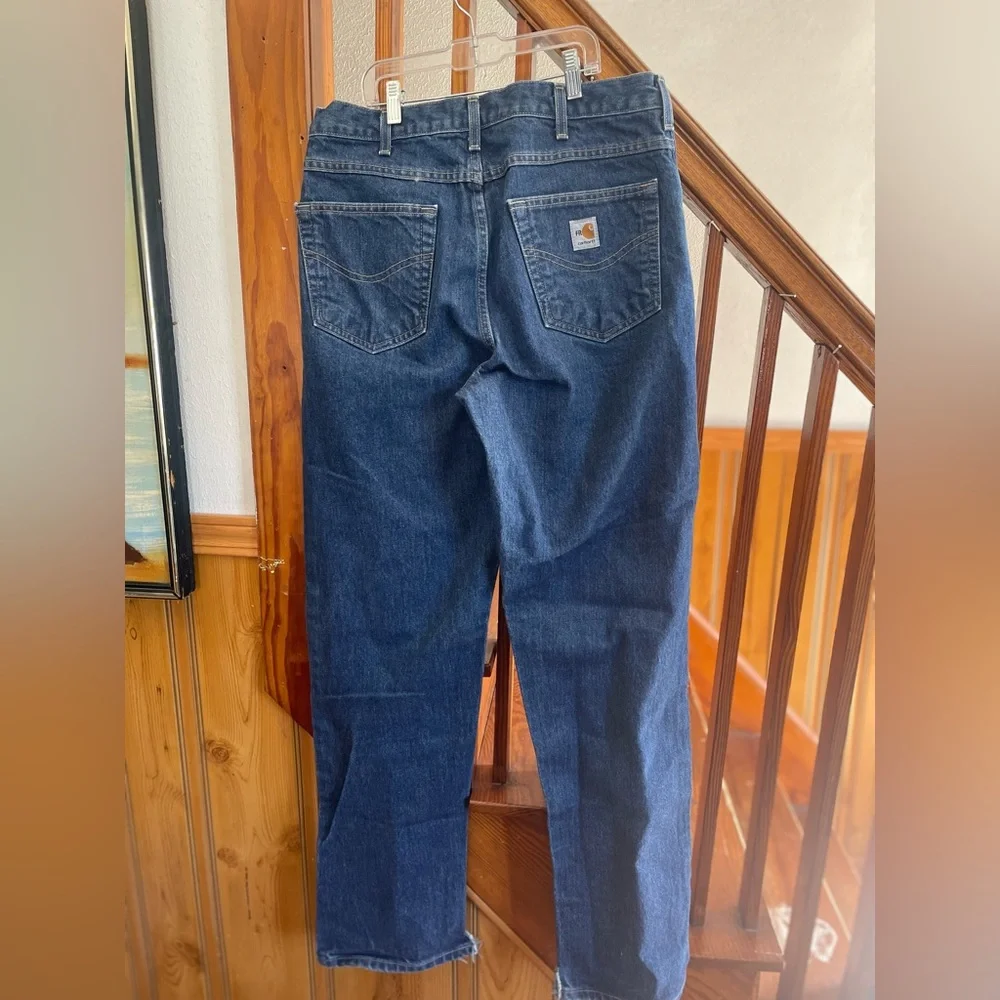 Carhartt Men's Blue Jeans 34x34 work casual utility durable comfort - Picture 3 of 8